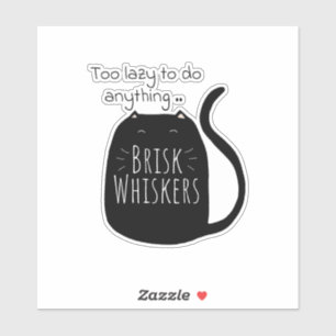 Sticker Chat noir paresseux