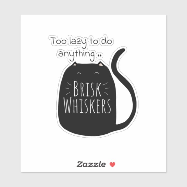 Sticker Chat noir paresseux (Feuille)