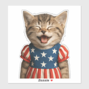 Sticker Chat Patriote qui Rit