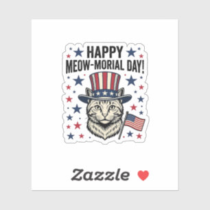 Sticker Chat patriotique Meow-morial Day Conception vector