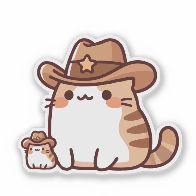 Sticker Chat Shérif (Devant)