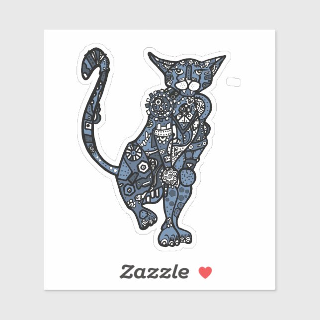 Sticker Chat Steampunk (Feuille)