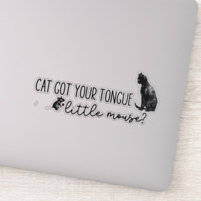 Sticker Chat t'a pris la langue petite souris,haunting ade (Détail)