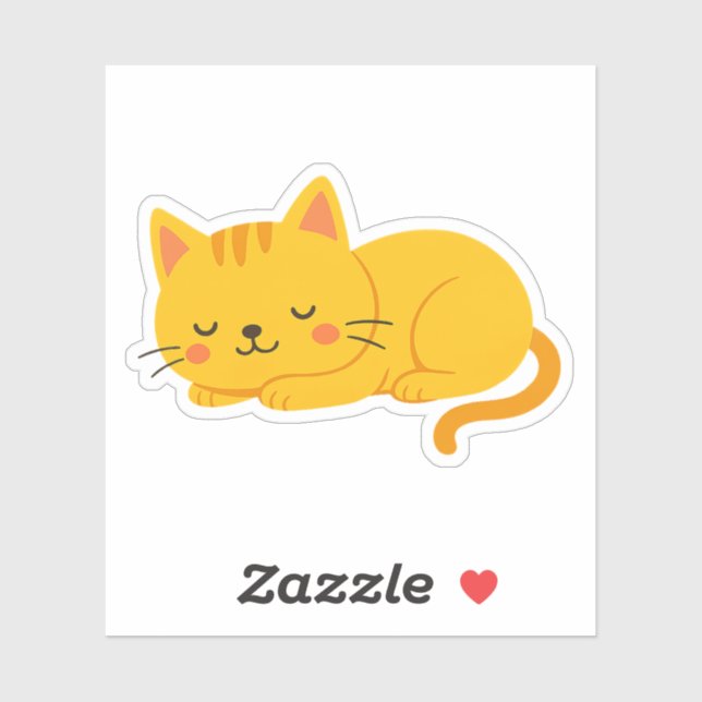 Sticker Chat Tabby Orange Sleepy (Feuille)