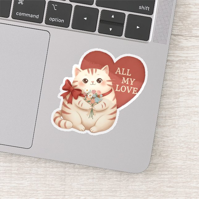 Sticker Chat Tabby Tout Mon Amour (Détail)