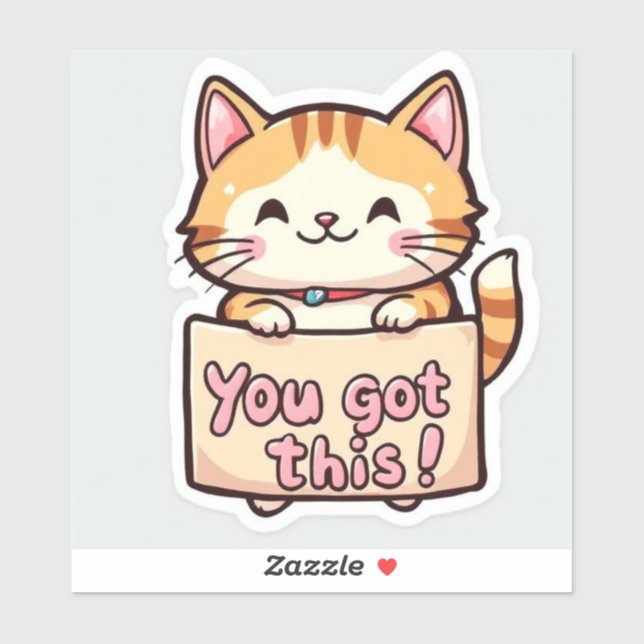 Sticker Chat tenant un panneau (Feuille)