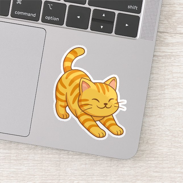 Sticker Chat Tigre Orange Étiré (Détail)