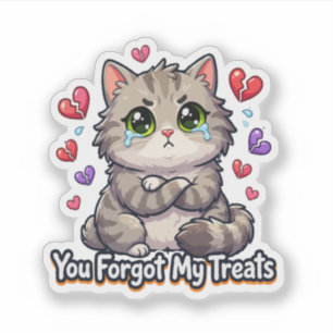 Sticker Chat triste, vous avez oublié mes friandises