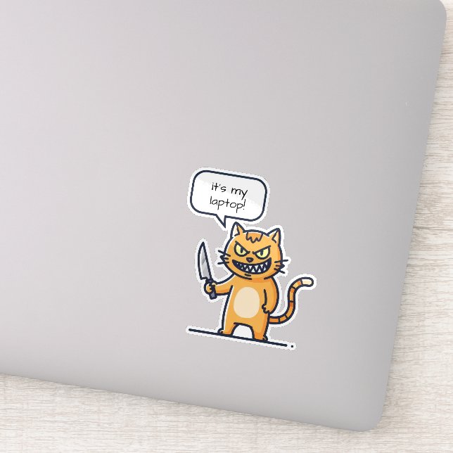 Sticker Chat Tueur avec Couteau (Détail)