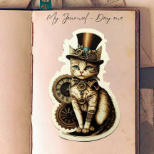 Chat vapeur d'inspiration vintage portant le chape