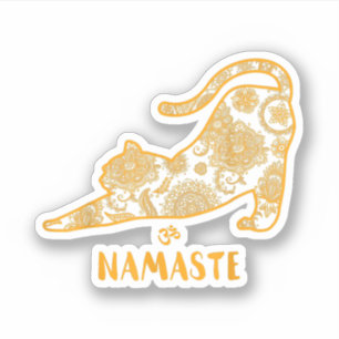 Sticker Chat Yoga Namaste OM - Funny Yoga T-shirt cadeau