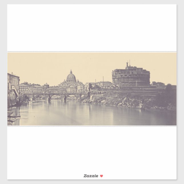 Sticker Château de l'ange et dôme du Vatican (Feuille)