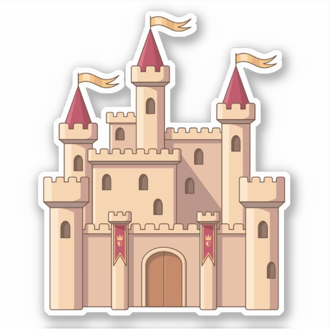 Sticker Château de princesse royale médiéval de conte de f (Devant)
