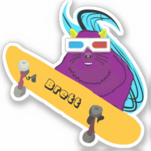 Sticker Château Écureuil Humoristique Skateboard Deck