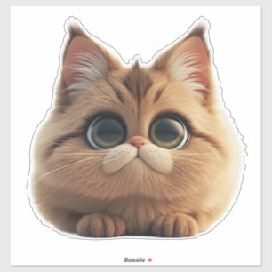 Sticker Chaton de dessin animé adorable avec de grands yeu