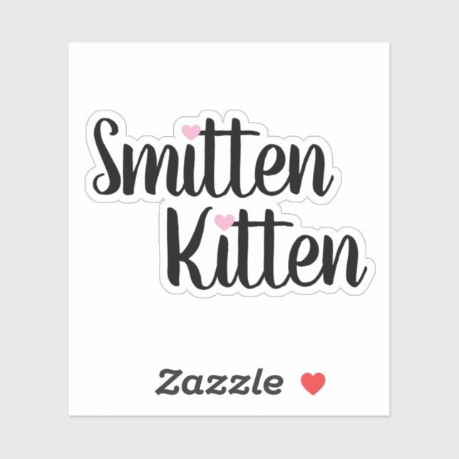 Sticker Chaton Éperdument Amoureux pour la Saint-Valentin (Feuille)