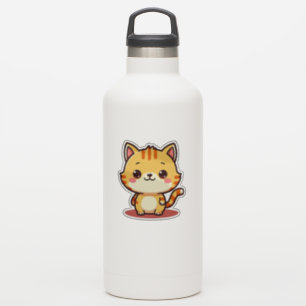 Sticker Chaton Kawaii Orange Tigré – Pose Endormie