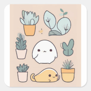 Sticker chaton mignon et doux