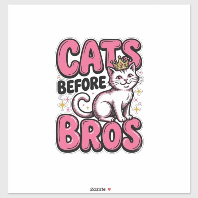 Sticker Chats avant frères conception de t-shirt de couron (Feuille)