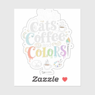 Sticker Chats Café et Couleurs