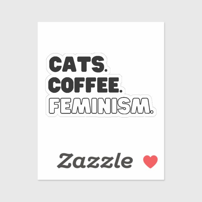 Sticker Chats Café Féminisme (Feuille)
