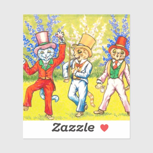 Sticker Chats dansants (Feuille)