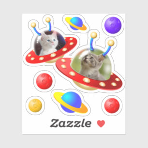 Sticker Chats de chatons dans les aliens mignons de