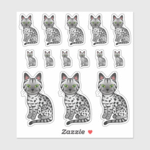 Sticker Chats de dessins animés mignons Mau égyptien argen