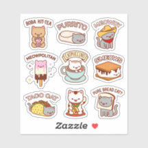 Chats de Jubby - Fiche d'autocollants de mèmes de