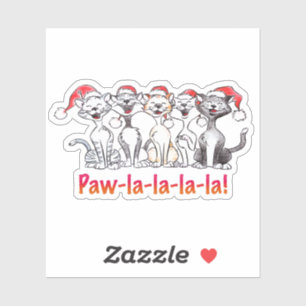 Sticker Chats de Noël chantants avec des chapeaux de Père
