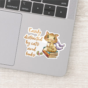 Sticker Chats et livres facilement distraits