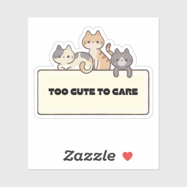 Sticker Chats mignons Kawaii Drôle Design de chat mignon (Feuille)