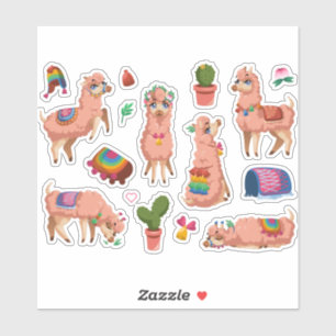 Sticker Chatte Llamas