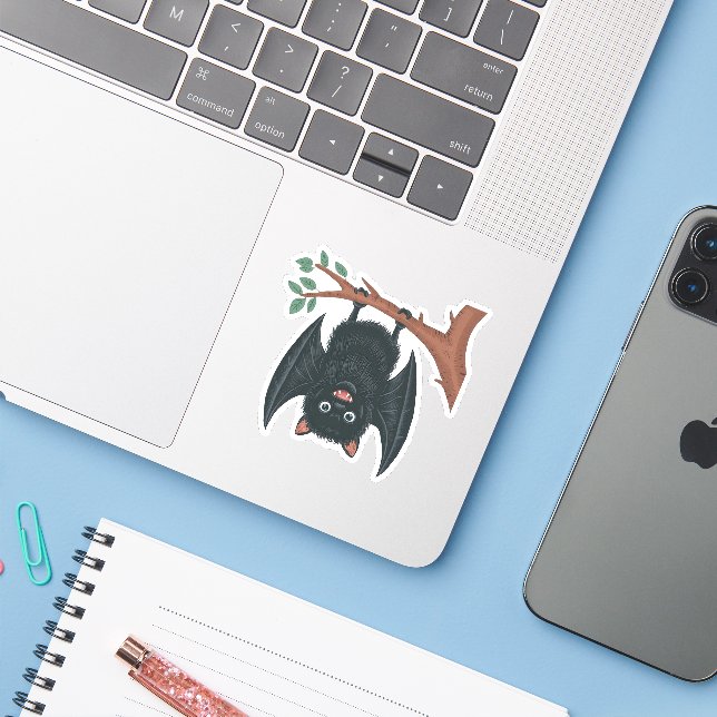 Sticker Chauffage de chauve-souris (Ordinateur portable avec iPhone)