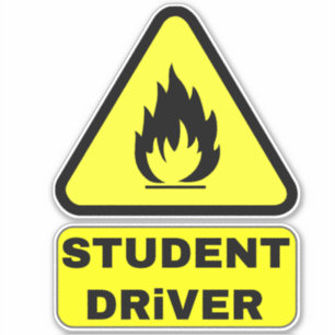 Sticker Chauffeur d'étudiant (Ados avertis) amusant