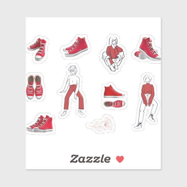 Sticker Chaussure basket Fashion Chaussures Pack (Feuille)