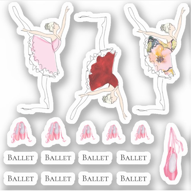 Sticker Chaussure de ballet Ballerina école de filles (Devant)