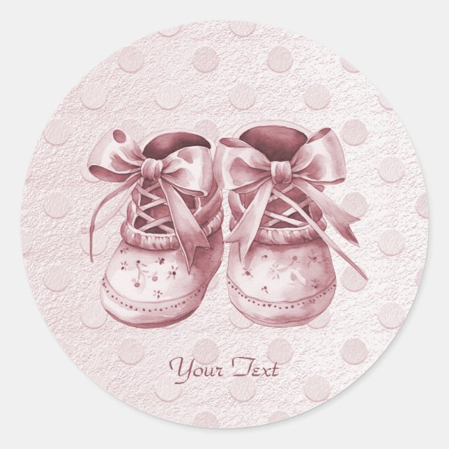Sticker Chaussure pour bébé rose (Devant)