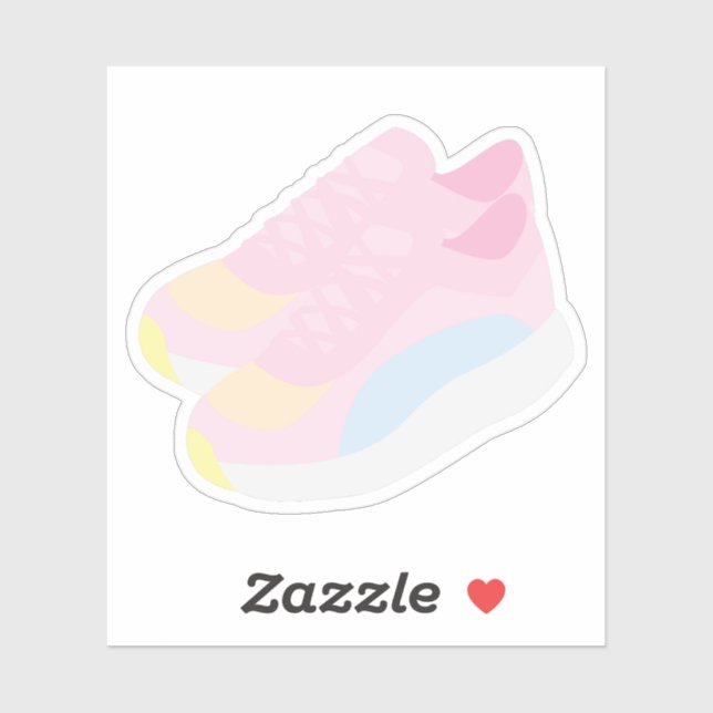 Sticker Chaussures de course roses (Feuille)