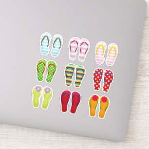 Sticker Chaussures funky coloré tongs été