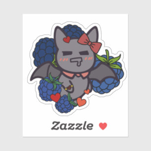 Sticker Chauve-souris Kawaii Affamée aux Myrtilles - Fruit