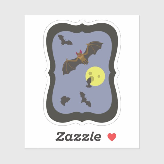 Sticker chauves-souris éffrayante d'Halloween (Feuille)
