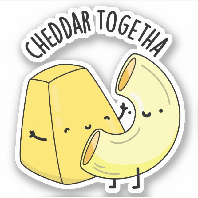 Sticker Cheddar Ensemble Blague de Nourriture Drôle  (Devant)