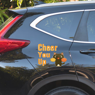 Sticker Cheering Black Kitty