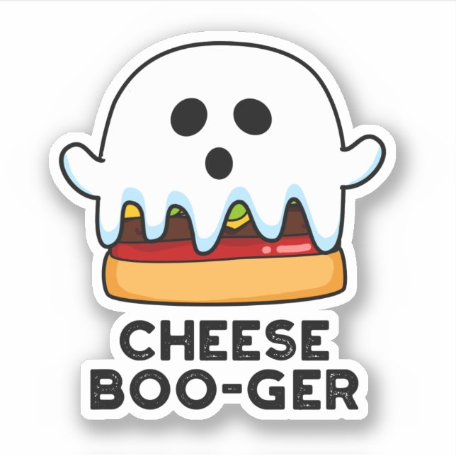Sticker Cheese Boo ger Funny Ghost Cheeseburger Pun (Devant)