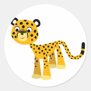 Sticker Cheetah Cartoon Joli