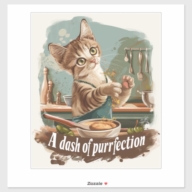 Sticker Chef Chat Culinaire (Feuille)