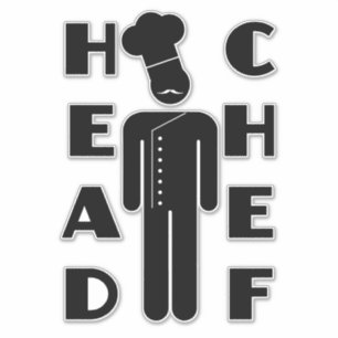 Sticker Chef chef chef chef chef Boss dans la cuisine drôl
