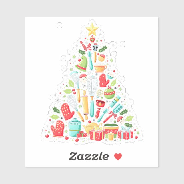 Sticker Chef cuisinier cuisinier de Noël Cook Xmas (Feuille)