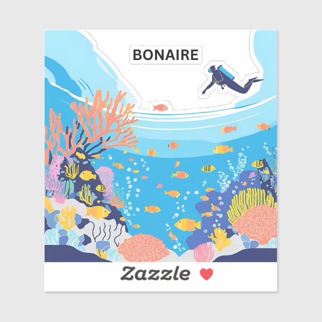 Sticker chef-d'œuvre de la nature de Bonaire (Feuille)